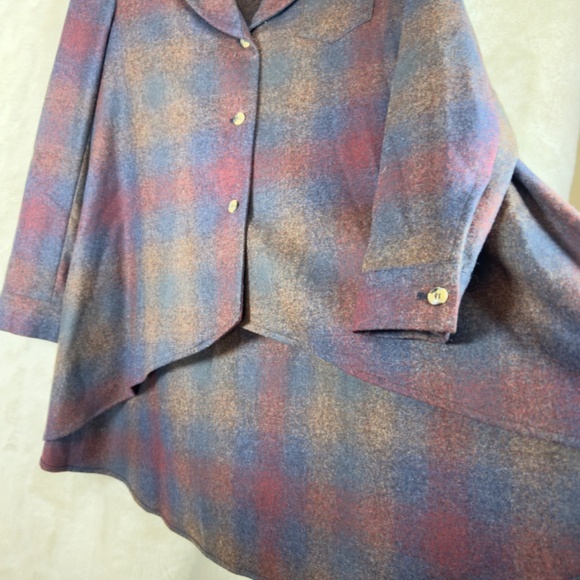 A0092 PANDLETON OPENING CEREMONY PLAID CAPE /JACKET/LIGHT WOOL COAT M - Picture 7 of 11